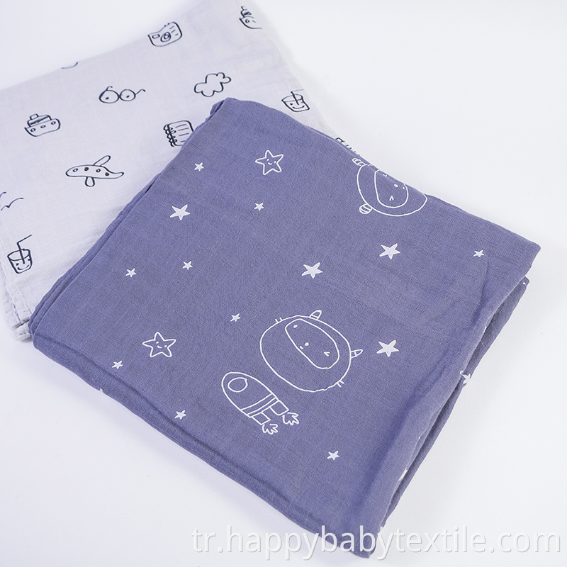 Bebek ipeksi yumuşak bambu harmanlanmış muslin kundak battaniyesi Baby Silky Soft Bamboo Blended Muslin Swaddle Blanket